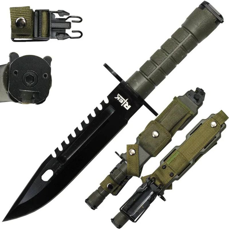 13" RTEK Camo Tactical Bayonet Knife Harden Plastic Sheath, , large image number 0